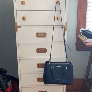 Michael Kors Navy Leather Crossbody